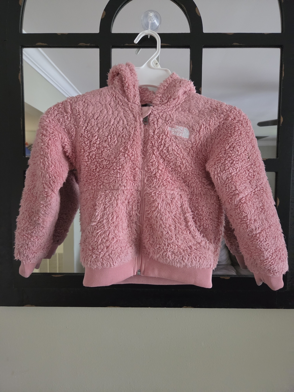 The North Face Kids Pink Sherpa Hoodie